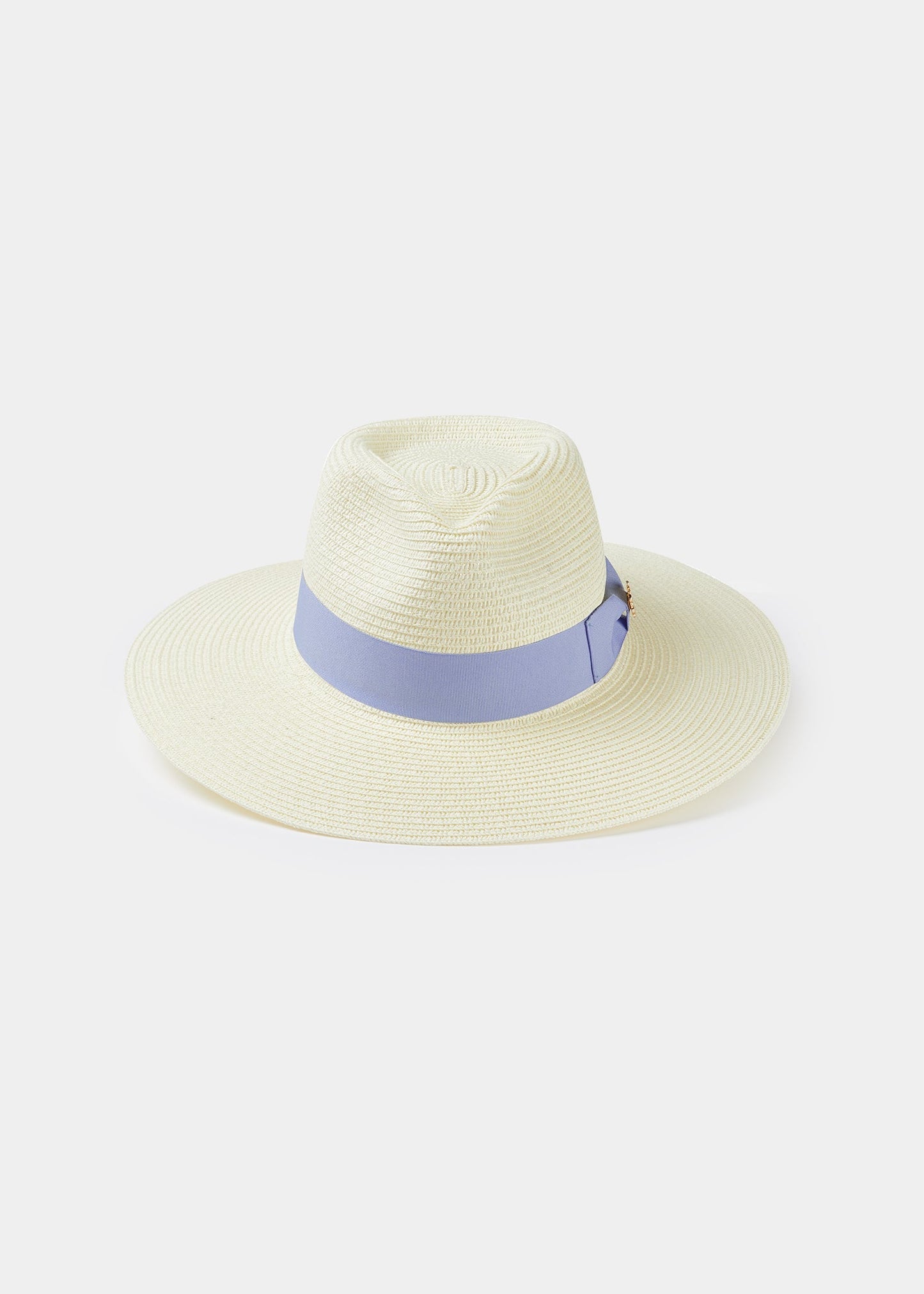 Emelle Straw Hat With Dusk Blue Ribbon