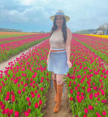 Emelle Straw Hat With Dusk Blue Ribbon