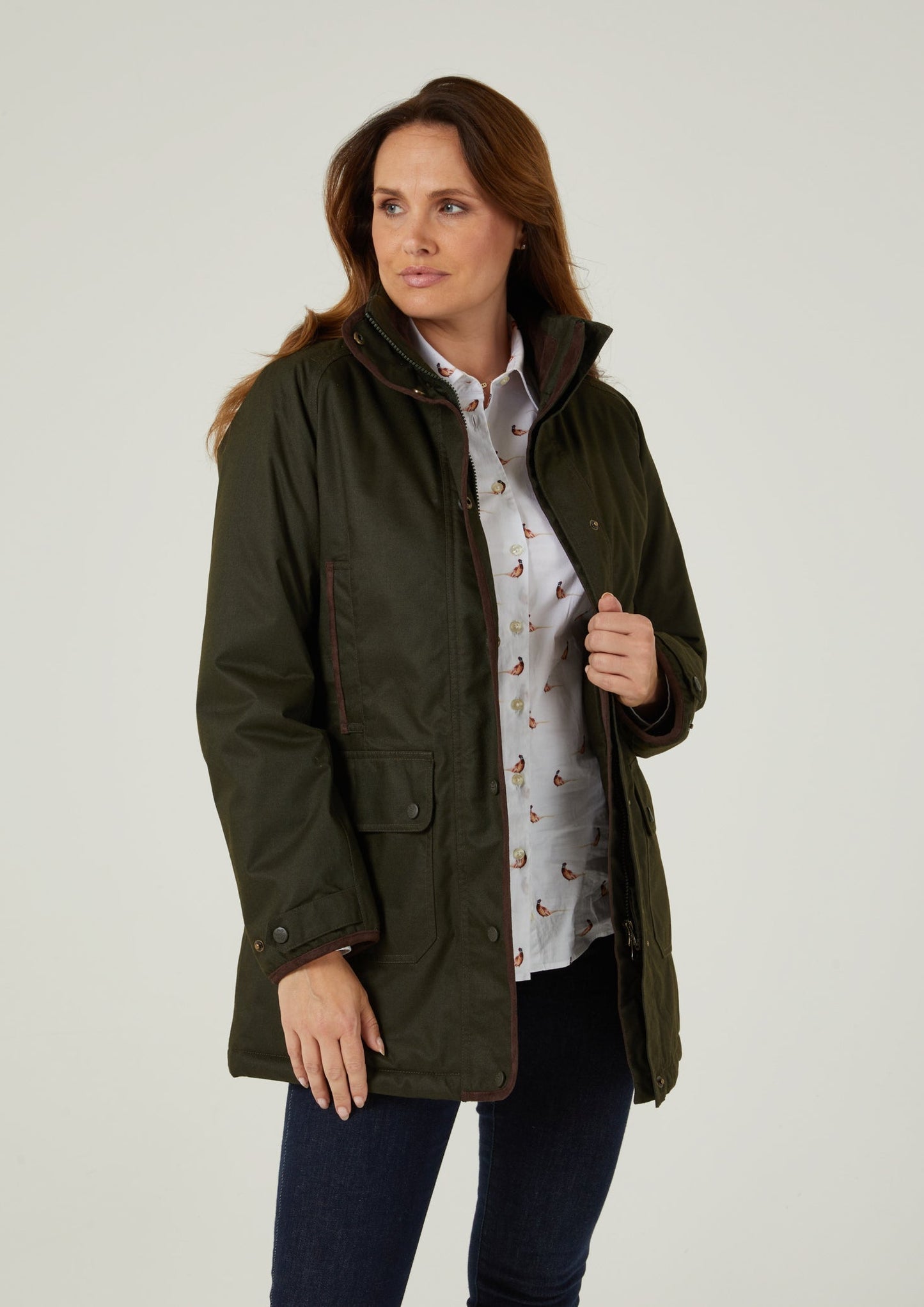 Fernley Ladies Waterproof Weekend Coat In Woodland