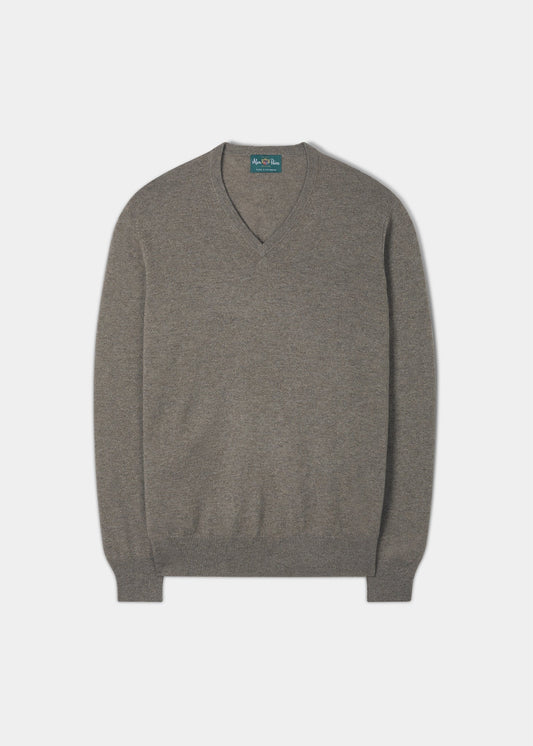 Haddington Cashmere Jumper in Mouse - Regular Fit