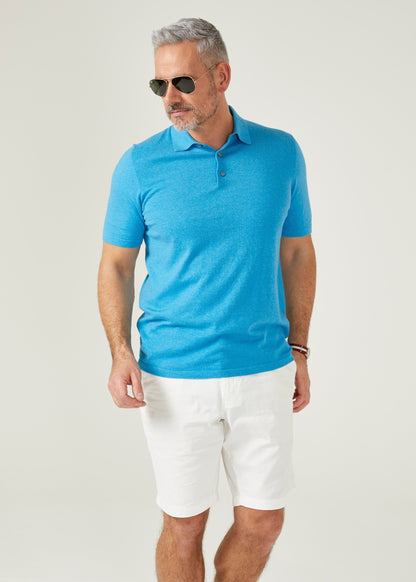 Men's luxury cotton short sleeve polo shirt in malibu