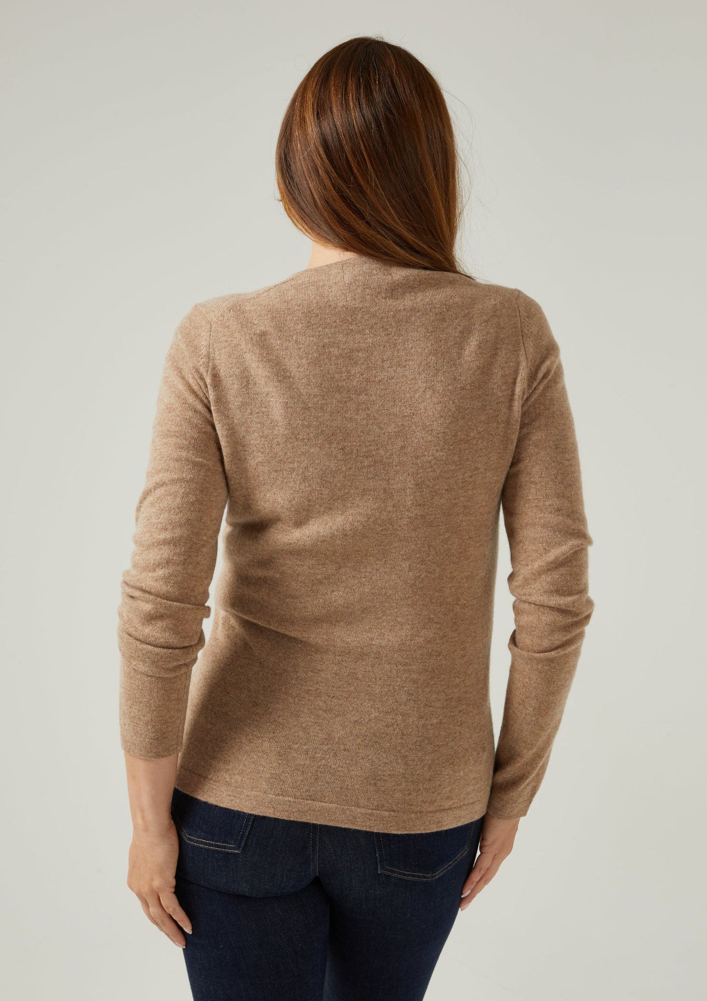 Ladies Geelong Lambswool Vee Neck Jumper In Colt