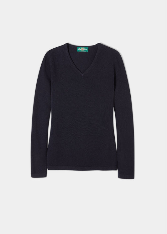 ladies-geelong-lambswool-vee-neck-jumper-dark-navy