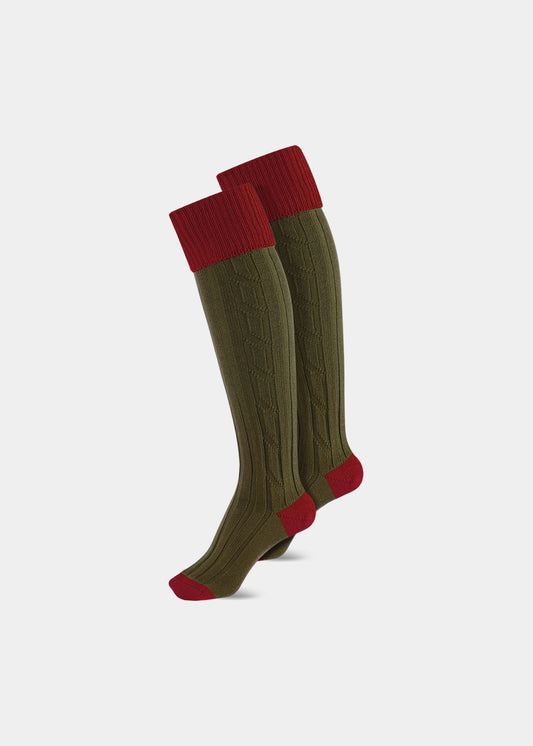 ladies-shooting-socks-red-olive