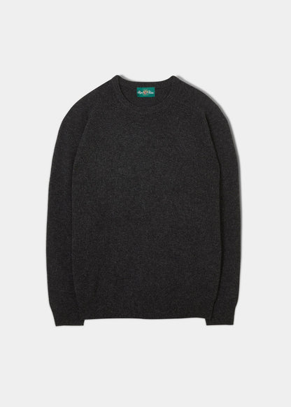 Men's Lambswool Crew Neck Jumper In Charcoal 