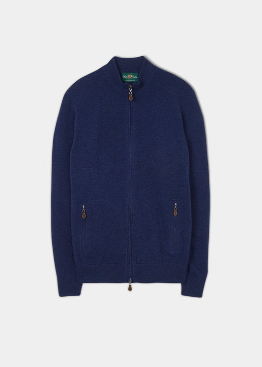 Midhurst Men's Full Zip Jumper In Indigo