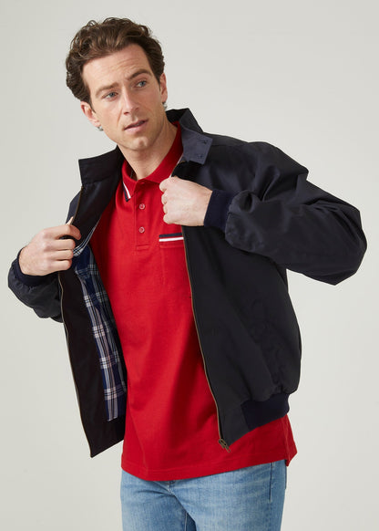 Cotton bomber jacket in navy from 100% cotton.