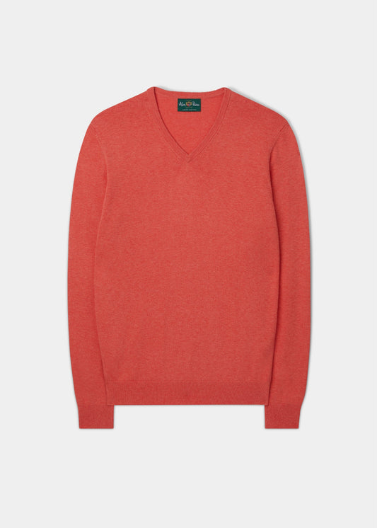 Rothwell Cotton Cashmere Jumper In Coral