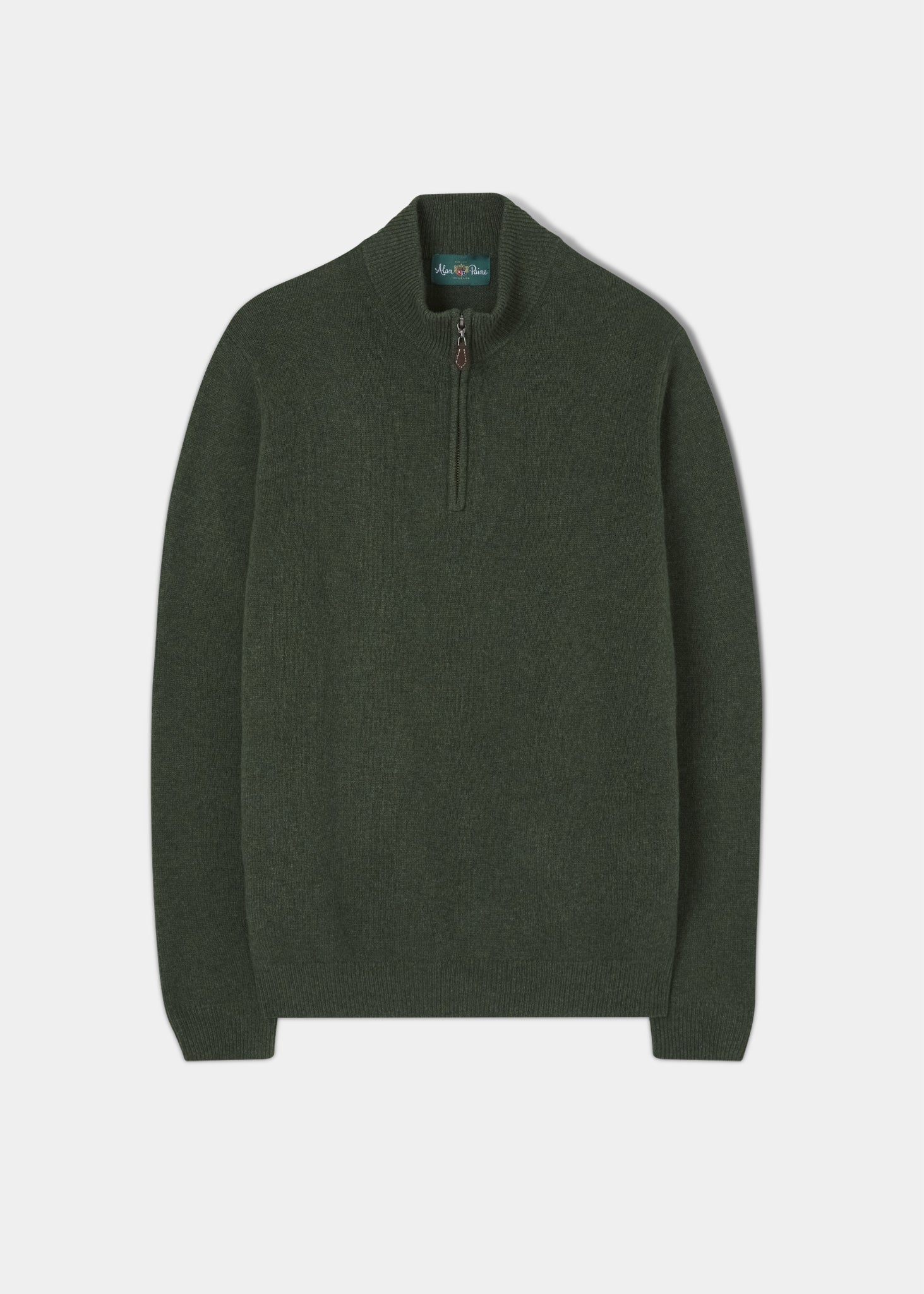 Sutherland Lambswool 1/4 Zip Jumper in Rosemary