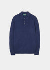 Tresswell Men's Geelong Wool Long Sleeve Polo Shirt in Indigo