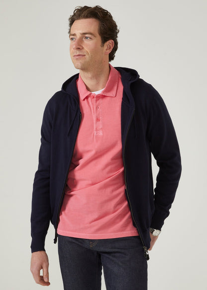 calypso pink polo shirt with short sleeves made from 100% preuvian cotton.